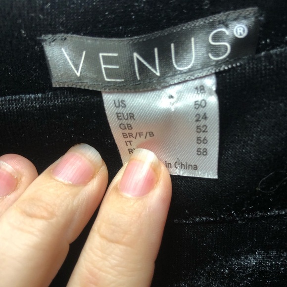 VENUS Black Velvet Satin Wide-Leg Pants size 18 NWOT - Picture 5 of 14